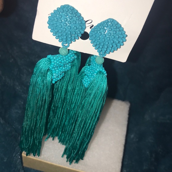 Turquoise Tassel earrings - Picture 2 of 2
